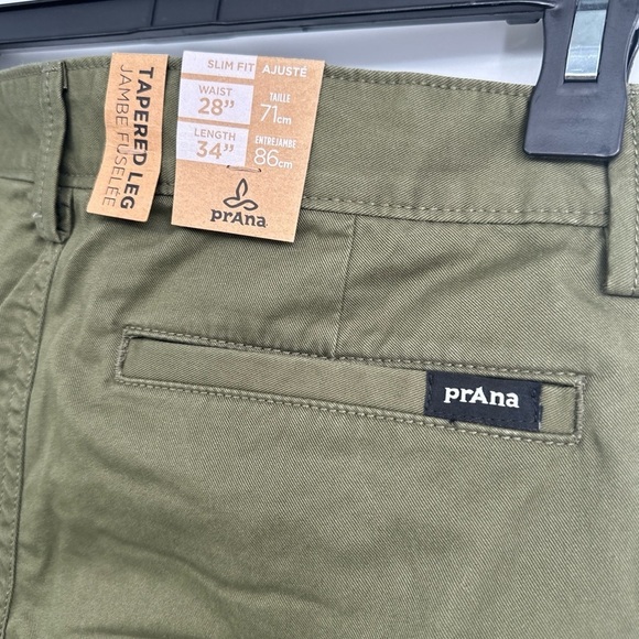 NWT Prana Westover Pants Mens Green Straight Slim Tapered Hiking Stretch 28x34 - Picture 9 of 10